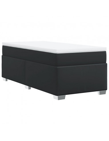 Giroletto a Molle con Materasso Nero 100x200 cm in Similpelle