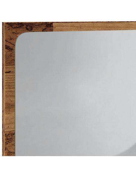 Specchio da Bagno con Luci LED Legno Antico 60x8,5x38 cm