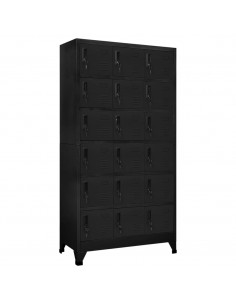 Armadietto con Serratura Nero 90x40x180 cm in Acciaio 2