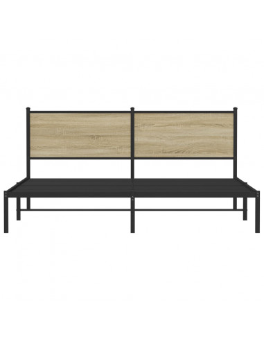 Giroletto con Testiera in Metallo Rovere Sonoma 180x200 cm
