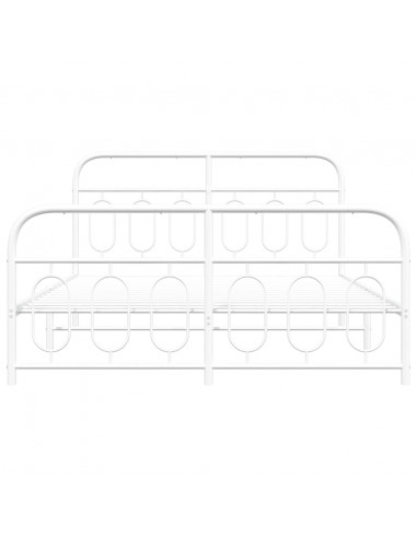 Giroletto con Testiera e Pediera Metallo Bianco 140x200 cm