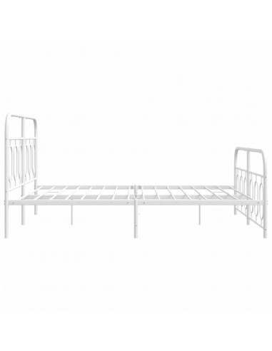 Giroletto con Testiera e Pediera Metallo Bianco 140x200 cm