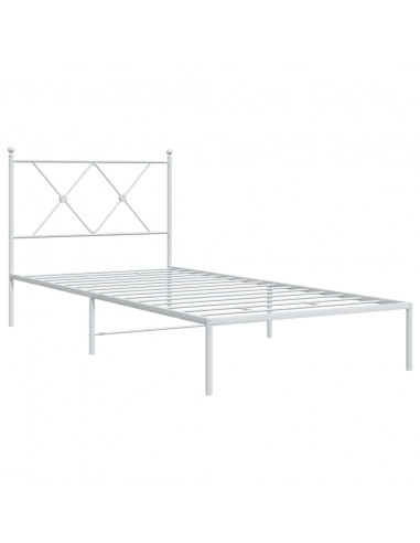 Giroletto con Testiera Metallo Bianco 90x200 cm