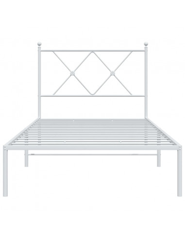 Giroletto con Testiera Metallo Bianco 90x200 cm