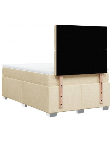 Giroletto a Molle con Materasso Crema 120x200 cm in Tessuto