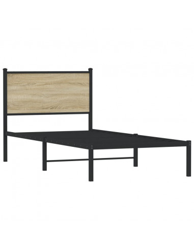 Giroletto con Testiera in Metallo Rovere Sonoma 75x190 cm