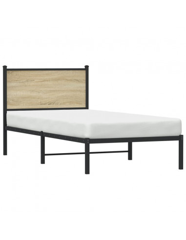 Giroletto con Testiera in Metallo Rovere Sonoma 75x190 cm