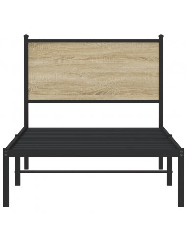 Giroletto con Testiera in Metallo Rovere Sonoma 75x190 cm