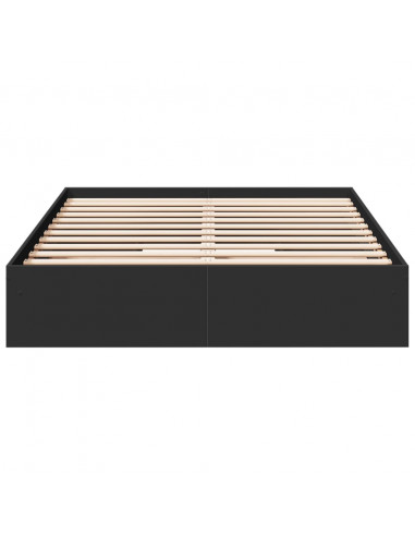 Giroletto con Cassetti Nero 140x200 cm in Legno Multistrato