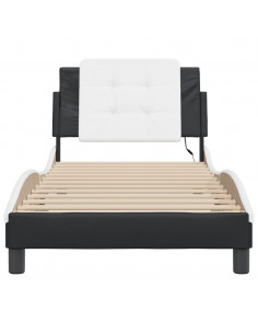 Giroletto con Luci LED Nero e Bianco 90x190 cm in Similpelle 2