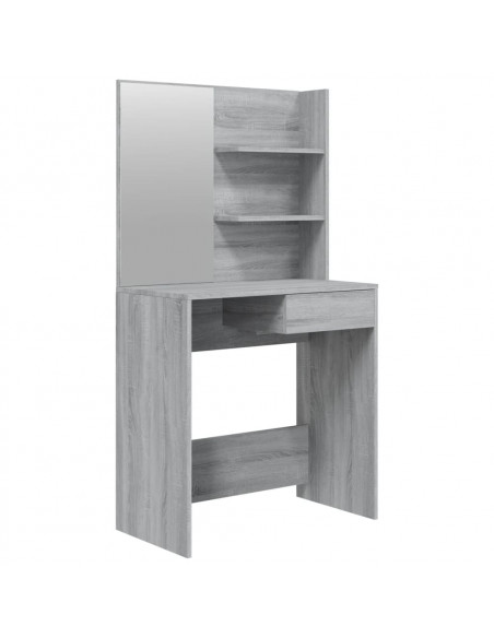 Toeletta con Specchio Grigio Sonoma 74,5x40x141 cm