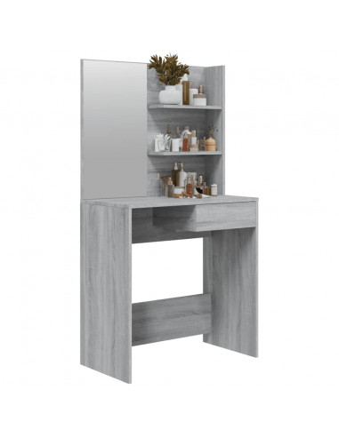 Toeletta con Specchio Grigio Sonoma 74,5x40x141 cm