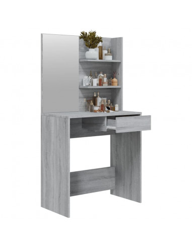 Toeletta con Specchio Grigio Sonoma 74,5x40x141 cm