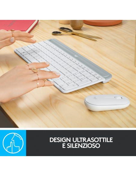 Logitech MK470 Kit Mouse e Tastiera, Layout Italiano Qwerty