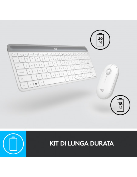 Logitech MK470 Kit Mouse e Tastiera, Layout Italiano Qwerty