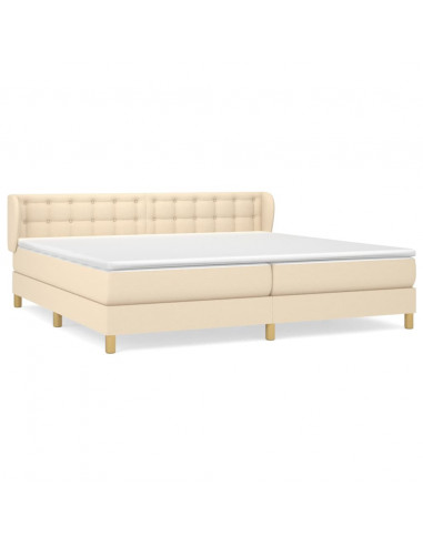 Giroletto a Molle con Materasso Crema 200x200 cm in Tessuto