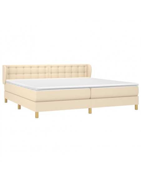 Giroletto a Molle con Materasso Crema 200x200 cm in Tessuto
