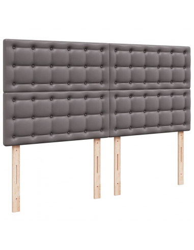 Giroletto a Molle con Materasso Grgio 200x200 cm in Similpelle