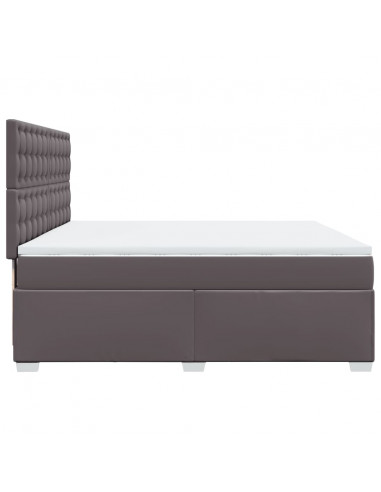 Giroletto a Molle con Materasso Grgio 200x200 cm in Similpelle