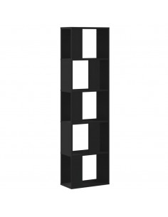 Libreria 5 Ripiani Nera 45x23,5x162,5cm in Legno Multistrato 2