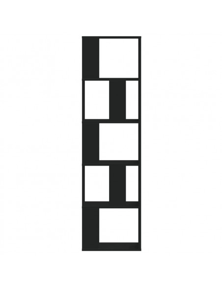 Libreria 5 Ripiani Nera 45x23,5x162,5cm in Legno Multistrato
