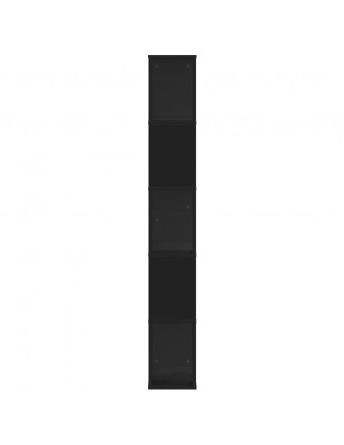 Libreria 5 Ripiani Nera 45x23,5x162,5cm in Legno Multistrato
