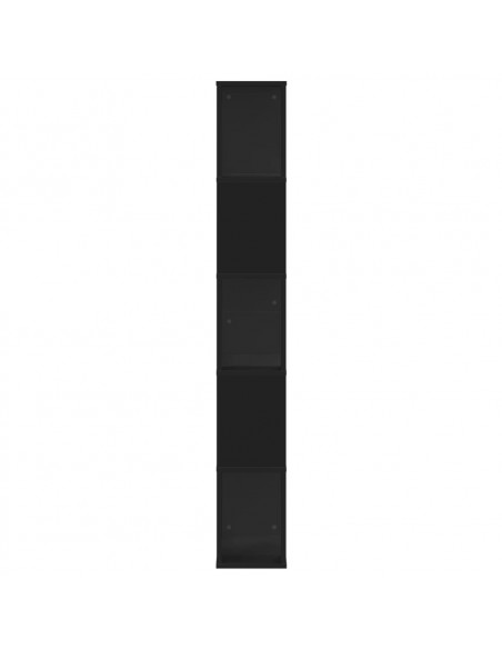 Libreria 5 Ripiani Nera 45x23,5x162,5cm in Legno Multistrato
