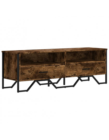 Mobile Porta TV Rovere Fumo 122x34x41 cm in Legno Multistrato