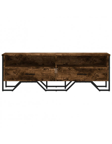 Mobile Porta TV Rovere Fumo 122x34x41 cm in Legno Multistrato
