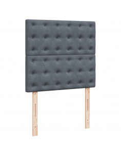 Giroletto a Molle con Materasso Grigio Scuro 90x190 cm Velluto 2