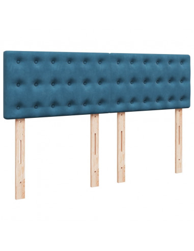 Giroletto a Molle con Materasso Blu Scuro 140x190 cm in Velluto