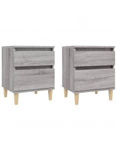 Comodino 2 pz Grigio Sonoma 40x35x50 cm 2