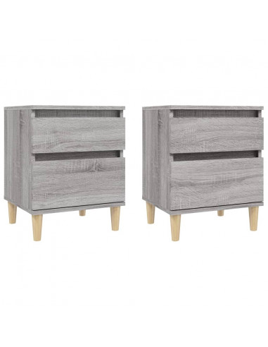 Comodino 2 pz Grigio Sonoma 40x35x50 cm