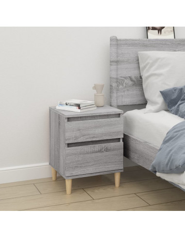 Comodino 2 pz Grigio Sonoma 40x35x50 cm