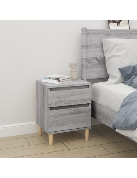 Comodino 2 pz Grigio Sonoma 40x35x50 cm
