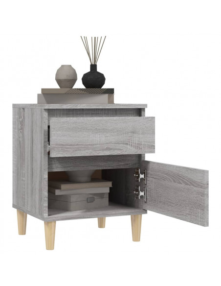 Comodino 2 pz Grigio Sonoma 40x35x50 cm