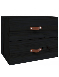 Comodino a Muro Nero 50x36x40 cm 2