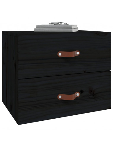 Comodino a Muro Nero 50x36x40 cm