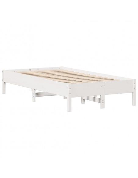 Letto senza Materasso Bianco 75x190 in Legno Massello di Pino