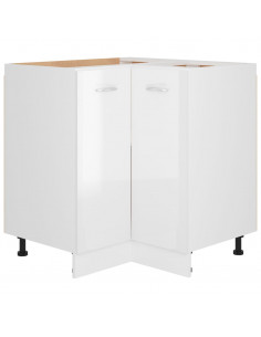 Mobile Angolare “Lyon” Bianco Lucido 75,5x75,5x81,5 cm 2