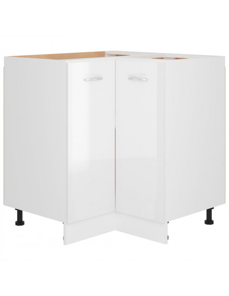 Mobile Angolare “Lyon” Bianco Lucido 75,5x75,5x81,5 cm