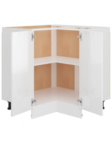 Mobile Angolare “Lyon” Bianco Lucido 75,5x75,5x81,5 cm