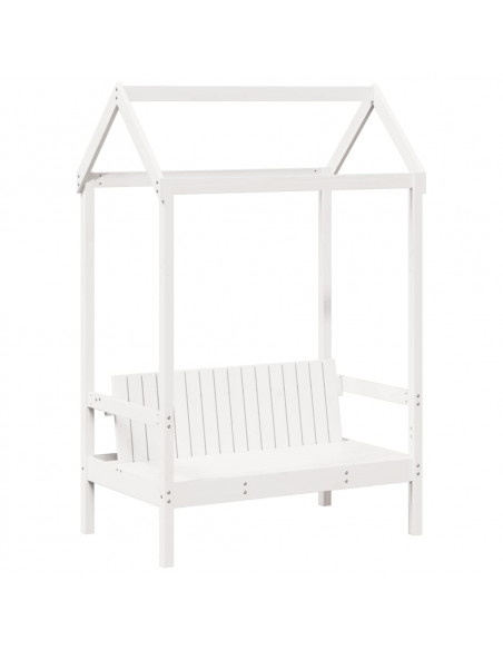 Set Dormeuse e Panca con Tetto Bianco 90x200cm Massello Pino