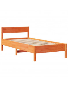 Letto senza Materasso Marrone Cera 75x190 cm in Legno di Pino 2