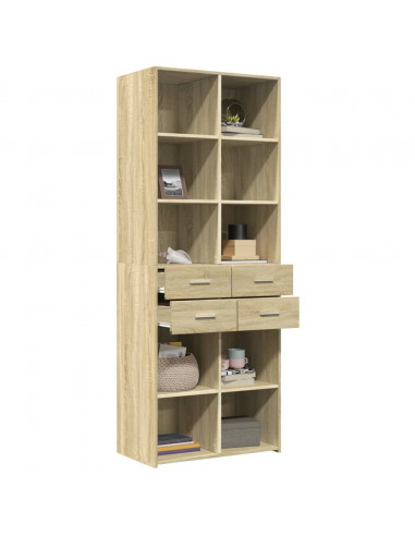 Credenza Rovere Sonoma 70x42,5x185 cm in Legno Multistrato