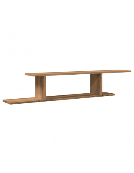 Scaffale TV Parete Rovere Artigianale 125x18x23 cm Truciolato