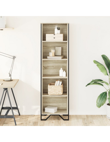 Libreria Rovere Sonoma 50x31x169 cm in Legno Multistrato