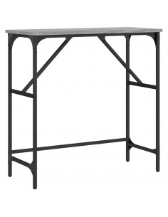 Tavolino Consolle Grigio Sonoma 75x32x75cm in Legno Multistrato 2