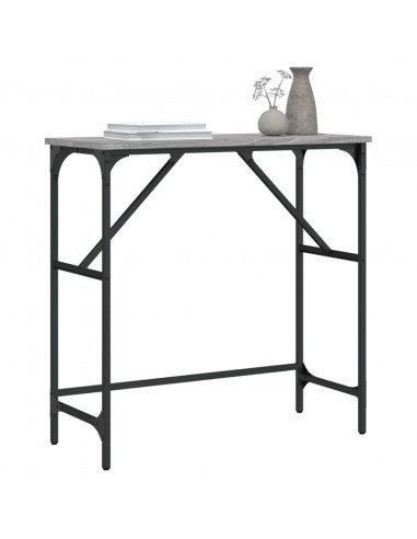 Tavolino Consolle Grigio Sonoma 75x32x75cm in Legno Multistrato