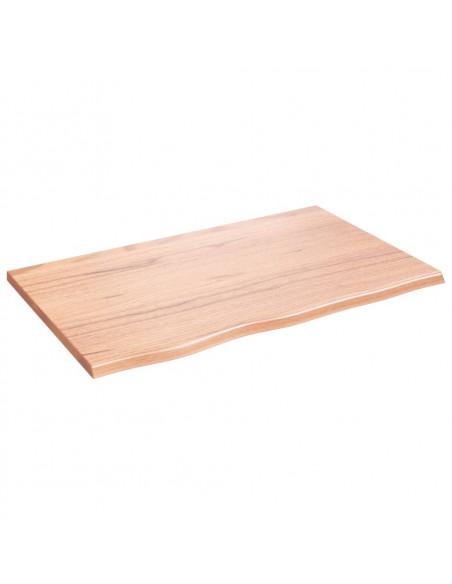 Piano Bagno Marrone Chiaro 80x50x2 cm Legno Massello Trattato